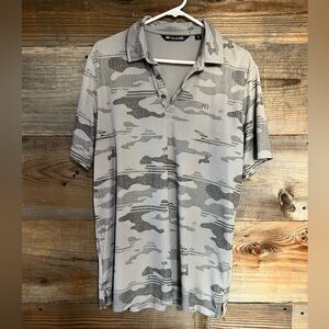 Travis Mathew Gray Camouflage Polo Shirt